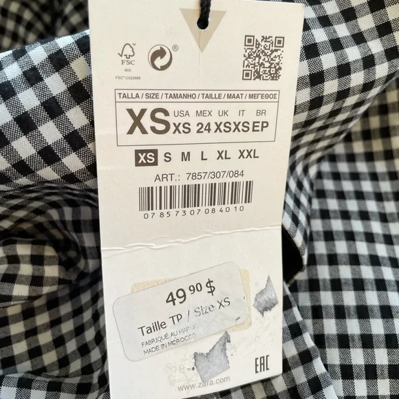 SOLD - NWT: Zara Gingham Mini Dress - Picture 5 of 5